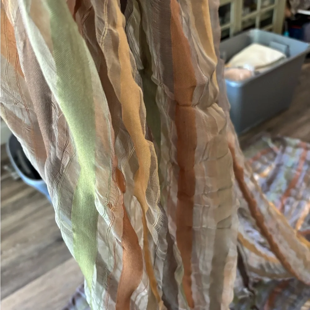 Sheer Striped Gauze like Fabric Draping 196”x42